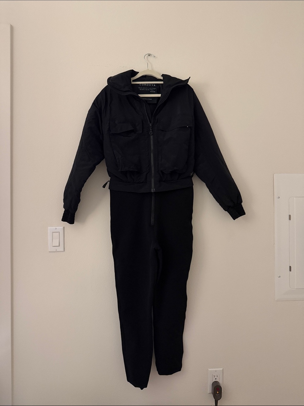 Cordova Black Ski Suit | Jacket and Pants Zip Together